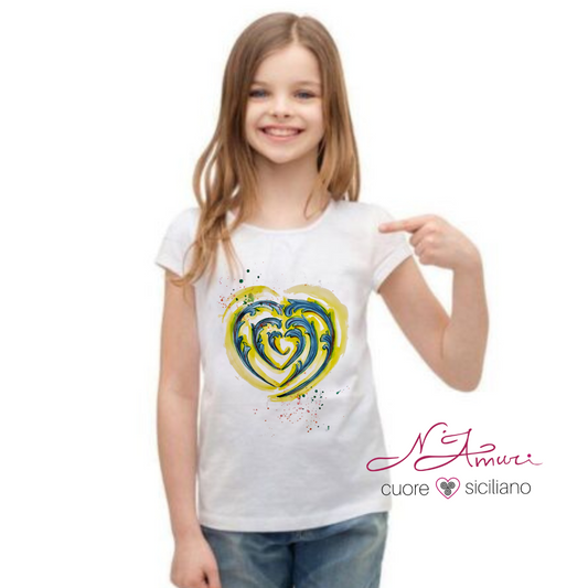 T-SHIRT RAGAZZA | CUORE MAIOLICA