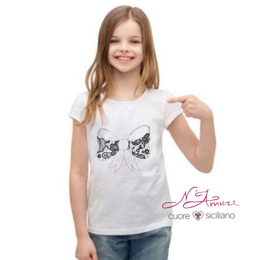 T-SHIRT RAGAZZA | PIZZO NERO