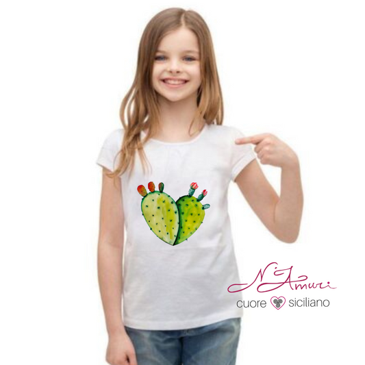 T-SHIRT RAGAZZA | CUORE FICO D'INDIA